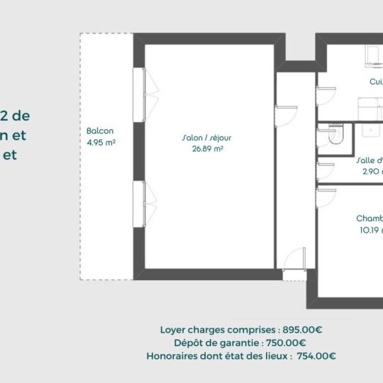  Annonces LATOURDESALVAGNY : Appartement | CALUIRE-ET-CUIRE (69300) | 58 m2 | 895 € 